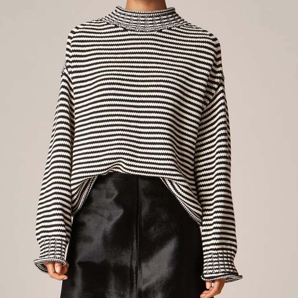 J. Crew Black and White Knit Sweater